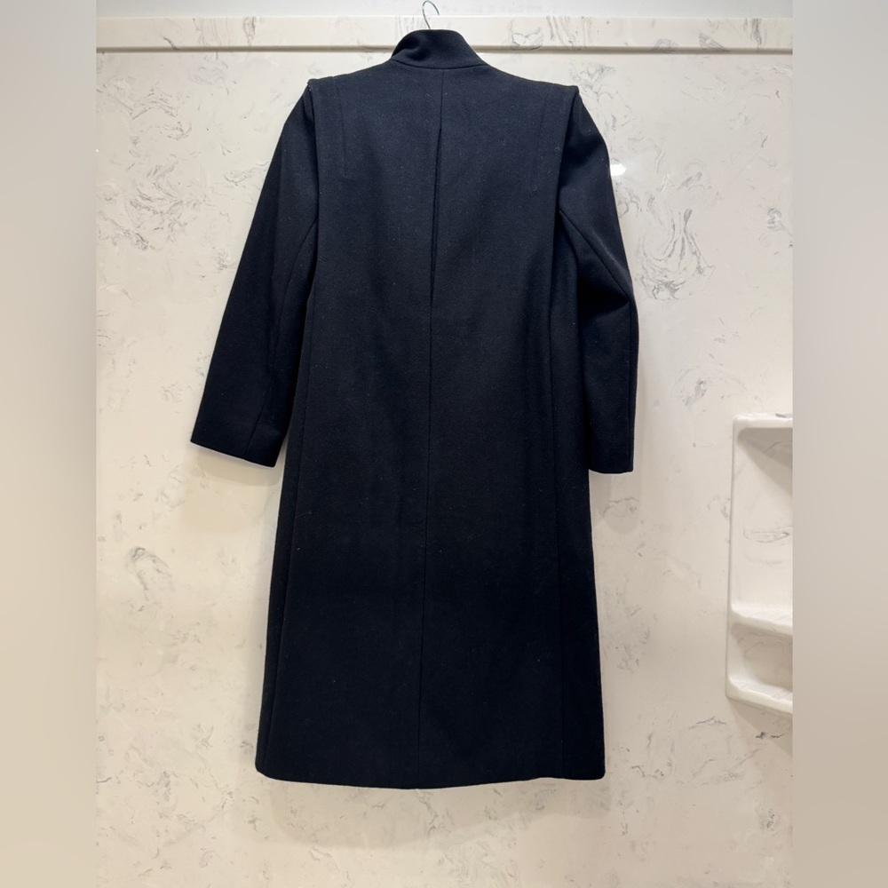 Vintage Central Park International 100% Wool Black Double Breasted Long Coat - Picture 4 of 6